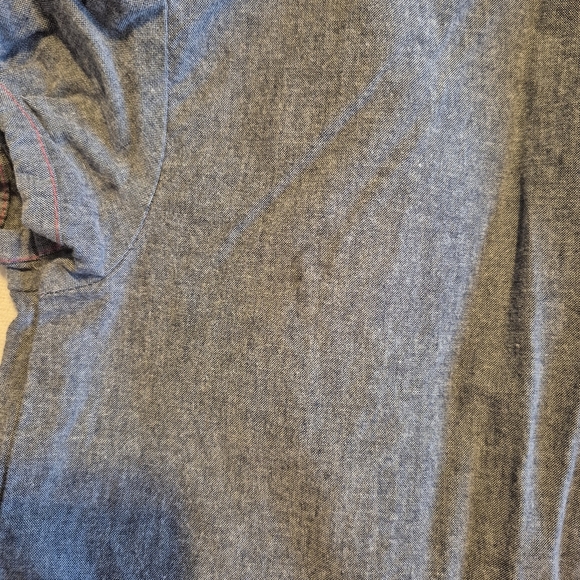 Gymboree girls size 4 Outlet chambray blue with pink ribbon & stitching VGUC - Picture 4 of 5